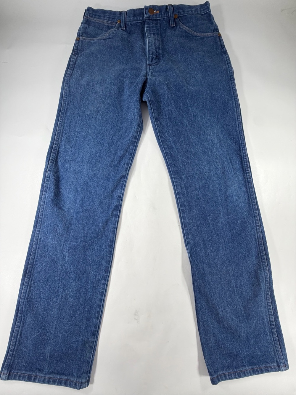 Vintage Wrangler 936DEN Cowboy Cut Slim Fit Jeans 35x32 Western Denim Mens Blue
